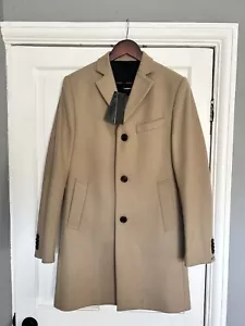 Men's J.Lindeberg Wolger Compact Melton Wool Coat Tan. BNWT. - Picture 1 of 10