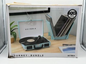 Victrola Journey+ Bluetooth Suitcase Record Player with Matching Record Stand - Picture 1 of 6