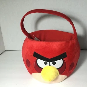 Cesta de peluche roja Angry Bird ~ decoración de habitación ~ contenedor útil en cualquier momento - Imagen 1 de 3