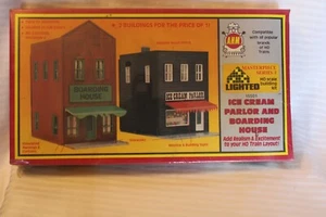 HO Scale, AHM, Ice Cream Parlor & Boarding House Kit, #15501 BN Sealed Vintage - Picture 1 of 3