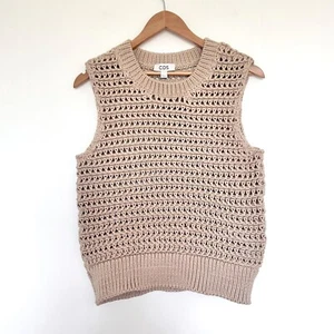 COS Women’s Vest Size S Beige Chunky Knit Sleeveless Top - Picture 1 of 5