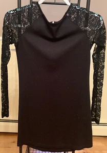 Divided by H&M Lace Sleeve Zip dress Black Sz 2 - Picture 1 of 4