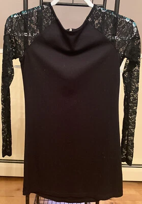 Vestido Divided by H&M Manga Encaje Cremallera Negro Talla 2 Foto 1 de 4