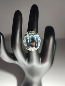 Gems En Vogue Sterling Blue And Green Gemstone Ring Size 6 - Picture 1 of 3