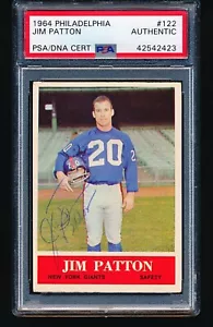 1964 Philadelphia firmato autografo JIM PATTON #122 d. 1972 1/1 PSA A - Foto 1 di 2