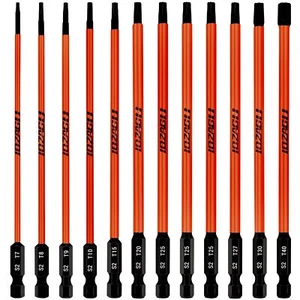 12Pcs Long Torx Bit Set 6-Inch (152mm), T7 to T40, Magnetic Security Tamper P... - Picture 1 of 7