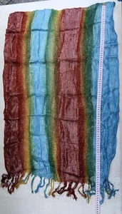 Mehrfarbig gestreifte Halstücher Schals | 100 % chinesische Seide | 90 x 56 cm - Bild 1 von 14