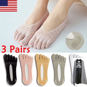 3 Pairs Womens Orthopedic Compression Toe Socks Five Finger Low Cut Liner Sock + - Picture 1 of 18