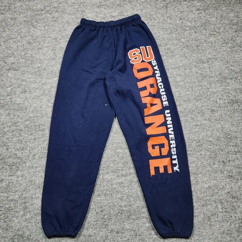SYRACUSE ORANGE Joggers Activewear Pants Men's S Blue JERZEES Cotton Comfort Cover