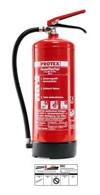 Feuerlöscher Gloria PDE 6 Protex 6kg ABC Pulver inkl. Halterung und Plakette