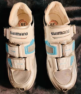 Shimano Cycling Shoes Womens 39 US 8.5 Road White Ratchet Strap SPDSL - Picture 1 of 9