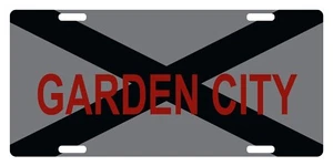 Alabama State Flag License Plate Gray & Black Version Garden City - Picture 1 of 1