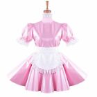 Pink Pearl leather sissy maid dress Tailor-made