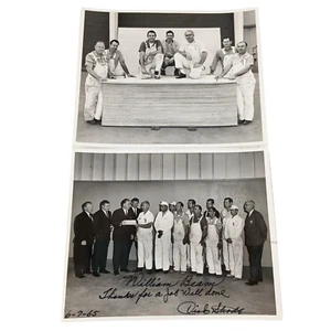 Signed Black & White Photo Prints William Beam Thanks For a Job Well Done 2 Pcs - Picture 1 of 15