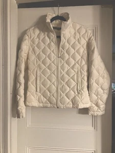 Kenneth Cole Reaction Quilted Down Jacket Ivory Off White Lightweight Coat Sz M - Picture 1 of 10