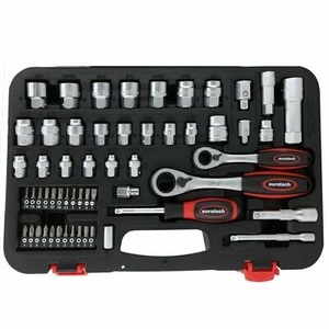 Eurotech 56PCS 1/4 & 3/8 Dr MULTIFIT AF/Met Go-Thru Socket Set Made in Taiwan - Picture 1 of 10