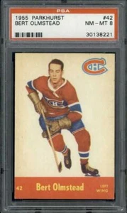 1955 Parkhurst #42 Bert Olmstead PSA 8 - Picture 1 of 2