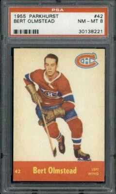 1955 Parkhurst #42 Bert Olmstead PSA 8 - Image 1 of 2