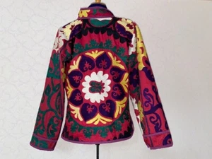 Uzbek Vintage JACKET, CHAPAN Handmade Embroidery Suzani Coat, Robe, Kimono - Picture 1 of 5