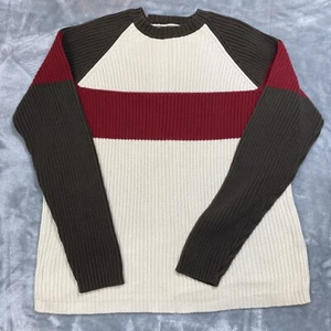 VINTAGE SWEATER STRUCTURE 100% COTTON MENS SIZE L Earth Tones 90's - Picture 1 of 5