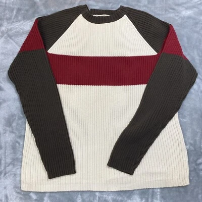 VINTAGE SWEATER STRUCTURE 100% COTTON MENS SIZE L Earth Tones 90's - Image 1 of 4