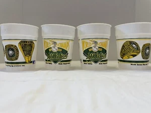 Oakland A's Vtg 4 pc Lot 1989 World Champs Plastic Cups - Picture 1 of 1