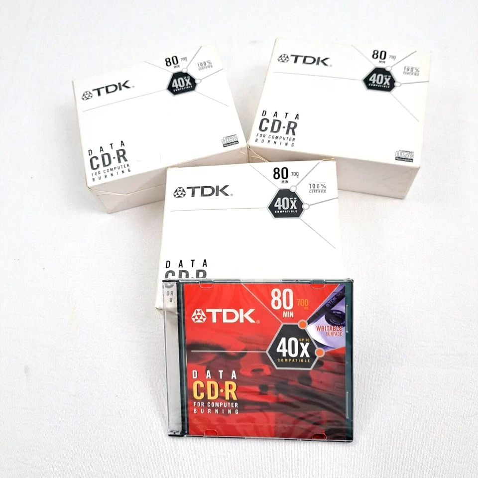 TDK Data CD●R 80 Min 700MB 3 Boxes 29 CD's 40x Compatible Writable Surface  NIB - Image 1 of 4