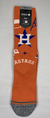 NEW Stance INFIKNIT Casual MLB Houston Astros Landmark Crew Socks Large 9-13 Cover