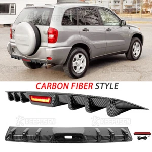 Difusor trasero de 6 aletas parachoques alerón divisor labio con luces LED para Toyota RAV4 - Imagen 1 de 12