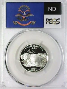 2006-S 25C State Quarter North Dakota PCGS PR69 DCAM 90% Silver 22ltat0625 - Picture 1 of 4