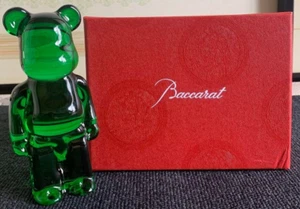 Baccarat Bearbrick Glass Figurine Green Color 2019 Limited w/BOX from JAPAN - Picture 1 of 5