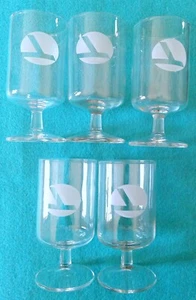 Vintage 5er Set Eastern Airlines Retro Luftfahrt Werbung Stielgläser - Bild 1 von 4