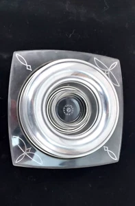 Vtg Donut Ring Aluminum Jell-O Gelatin Salad Mold Cake Ring Plastic Serving Tray - Picture 1 of 4