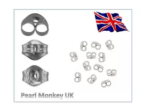 925 Silver Hallmarked Earring Back / Backs - Scrolls - Butterfly Fitting - UK - Picture 1 of 1