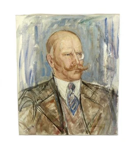 VTG Portrait Oil Painting of Storm Von Graavedende by Signed Listed John Sharman - Picture 1 of 6