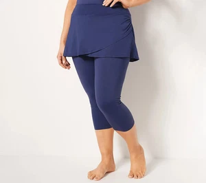 NWT Lands' End High Waisted UPF 50 Skirted Swim Leggings 3X Deep Sea Navy - Picture 1 of 5