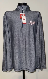 Herren Antigua Reno Asse marineblau meliert blau Viertelreißverschluss Baseballpullover neu mit Etikett 2XL - Bild 1 von 7