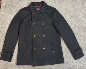 Pull&Bear Men's Wool Blend Double Breasted Heavy Coat Size XL EUC Long Sleeve - Picture 1 of 8