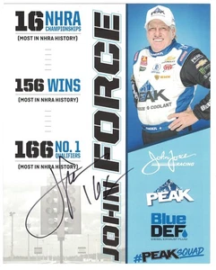 John Force signed Autogramm 8 x 10 Foto Drag Racer Peak - Bild 1 von 2