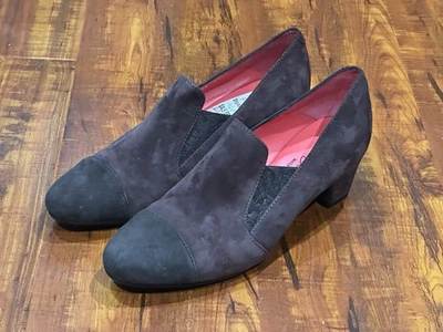 Pas De Rouge Marrón Negro Gamuza Cuero Mocasines Tacones EU 37.5 Mujer EE. UU. 7 - ¡Nuevo! Foto 1 de 4