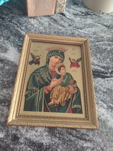 Marco ornamentado estampado texturizado María y Jesús de colección Nuestra Señora del Perpetuo Socorro - Imagen 1 de 10