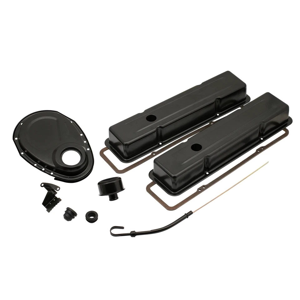 Mr Gasket 9834BP Engine Dress Up Kit, Flat Black, SBC - Image 1 of 4