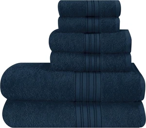 Cotton Towel Set Black – Bath Towels Hand Towels & Washcloths  Soft & Quick Dry - Picture 1 of 69