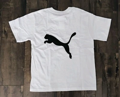 Camiseta PUMA Niños YS Blanca Manga Corta Mezcla Algodón Pullover Informal Gráfico Foto 1 de 4