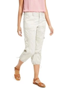 Style & Co Damen 18W Cargo Capri Hose Midrise Bungee Saum Stonewall, A+ - Bild 1 von 6