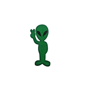 Parche Alien Saludando Verde Ovni Extraterrestre Termoadhesivo Bordado Plancha - Imagen 1 de 2