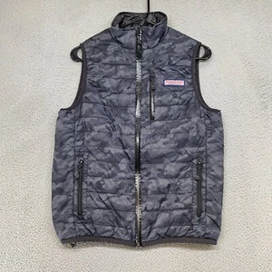 Vineyard Vines Vest Womens Small Camo Puffer Quilted Zip Up Performance Gray - Picture 1 of 12