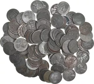1943 STEEL Lincoln Wheat Cent WWII - 100 Coins 'Silver' 2 Rolls Collection Lot - Picture 1 of 4