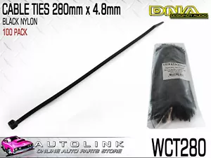 DNA CABLE TIES 280mm x 4.8mm UV RESISTANT BLACK - PACK OF 100 ( WCT280 ) - Picture 1 of 3