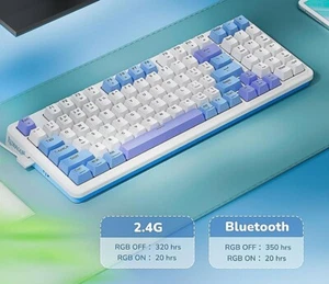 Mechanical Keyboard, Gaming Keyboard Wireless 3-Modes 94 Keys Mechanical - Picture 1 of 5